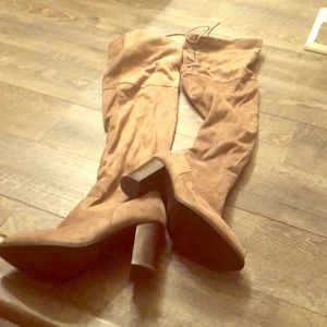 Lace up knee high boots